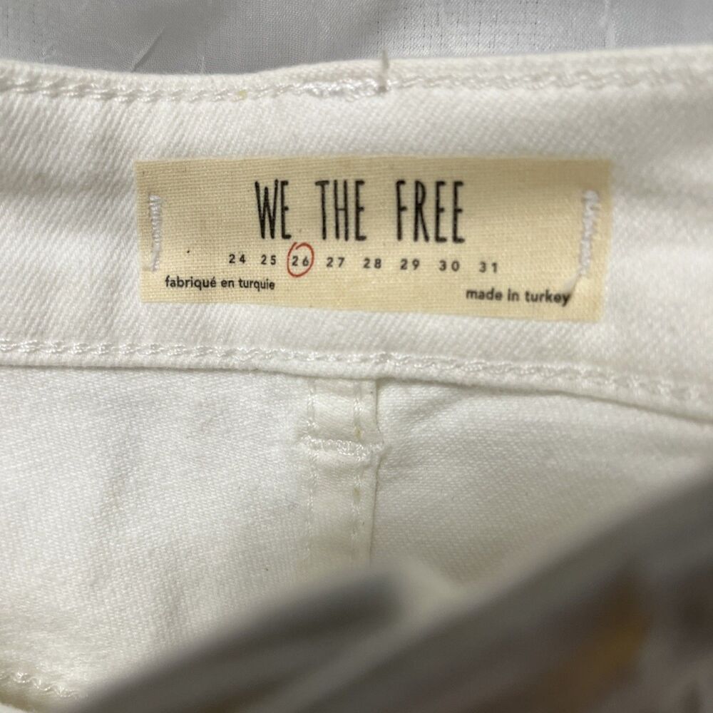 We the Free Womens Cutwork High Rise Cigarette Jeans White size 26 - Picture 6 of 10
